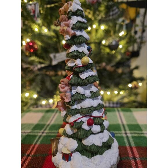 VTG Kirkland's Cedar Creek Angel Tower Cherub Ceramic Christmas Tree 15" Tall - Picture 2 of 3